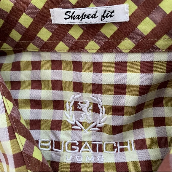 Bugatchi Men’s Shaped fit Checkered Button down shirt Small - Picture 3 of 11